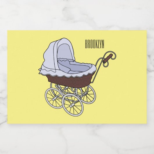 Stroller cartoon illustratie voedselcontainer etiket (Enkel label)