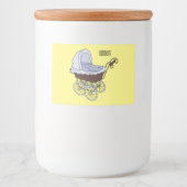Stroller cartoon illustratie voedselcontainer etiket (Voorkant)