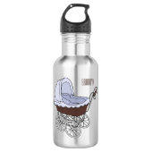 Stroller cartoon illustratie waterfles  (Voorkant)