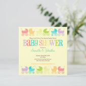 Stroller Chic Gender onthulling Baby shower Invita Kaart (Staand voorkant)