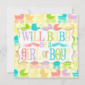Stroller Chic Gender onthulling Baby shower Invita Kaart (Achterkant)