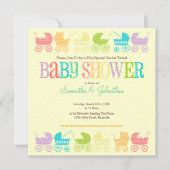 Stroller Chic Gender onthulling Baby shower Invita Kaart (Voorkant)