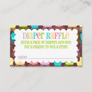 Stroller Chic Rainbow & Brown Luier Raffle Ticket Informatiekaartje