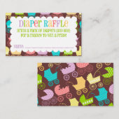 Stroller Chic Rainbow & Brown Luier Raffle Ticket Informatiekaartje (Voorkant / Achterkant)