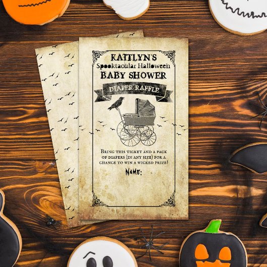 Stroller Halloween Baby shower Diaper Informatiekaartje