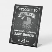 Stroller Halloween Baby shower Welkom Reclamebord Met Voetstuk (Voorkant)