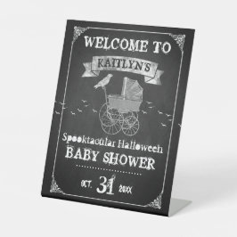 Stroller Halloween Baby shower Welkom Reclamebord Met Voetstuk