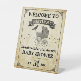 Stroller Halloween Baby shower Welkom Reclamebord Met Voetstuk