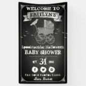 Stroller Halloween Baby shower Welkom Spandoek (Verticaal)