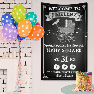  Stroller Halloween Baby shower Welkom Spandoek
