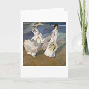 Strolling along the Seashore, 1909 Feestdagen Kaart