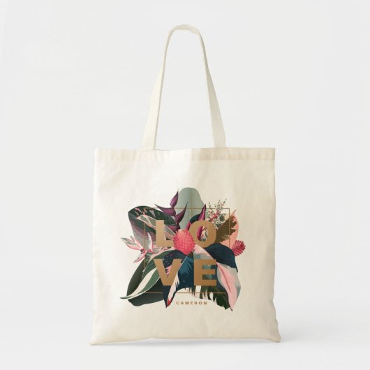 Stromanthe, Rubber Fig en Pink Philodendron Love Tote Bag (Voorkant)