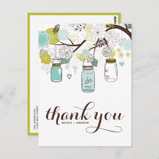 STROMEN EN MASON JARS DIE DANKZIJ JULLIE BRIEFKAAR BRIEFKAART (Voorkant / Achterkant)