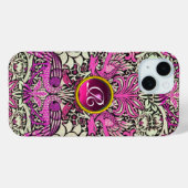 STROMEN, PIEKEN, DRAGONS, PINK GEM STONE MONOGRAM Case-Mate iPhone CASE (Achterkant (horizontaal))