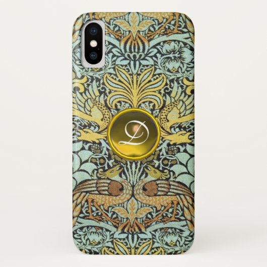 STROMEN, PIEKEN EN DRAGONS GEEL GEM-MONOGRAM Case-Mate iPhone CASE (Achterkant)