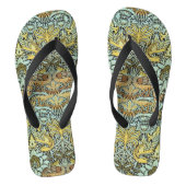 STROMEN, PIEKEN EN DRAGONS, Geel zwart wit Teenslippers (Voetbed)