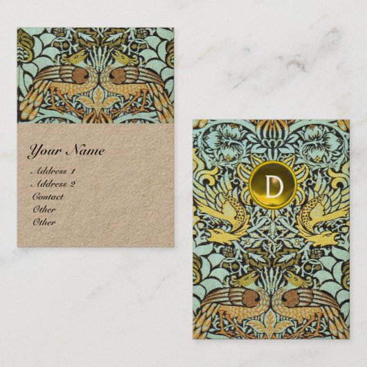 STROMEN, PIEKEN EN DRAGONS MONOGRAM Kraft Visitekaartje (Voorkant / Achterkant)