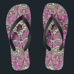 STROMEN, PIEKEN EN DRAGONS, Roze BLack White Teenslippers<br><div class="desc">Kleurrijk,  elegant en klassiek bloemontwerp met wervelingen,  pekers,  vogel en draken in roze,  zwarte witte fuchsia violet paarse kleuren zijn gemaakt van  textiel</div>