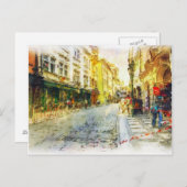 Stromen van de oude Praag-waterverf Briefkaart (Voorkant / Achterkant)