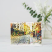 Stromen van de oude Praag-waterverf Briefkaart (Staand voorkant)