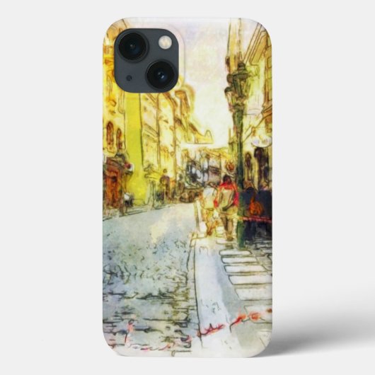 Stromen van de oude Praag-waterverf Case-Mate iPhone Case (Achterkant)