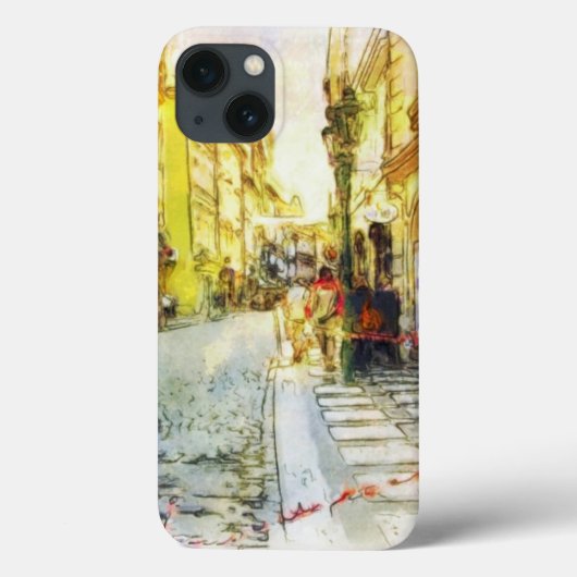 Stromen van de oude Praag-waterverf Case-Mate iPhone Case (Achterkant)