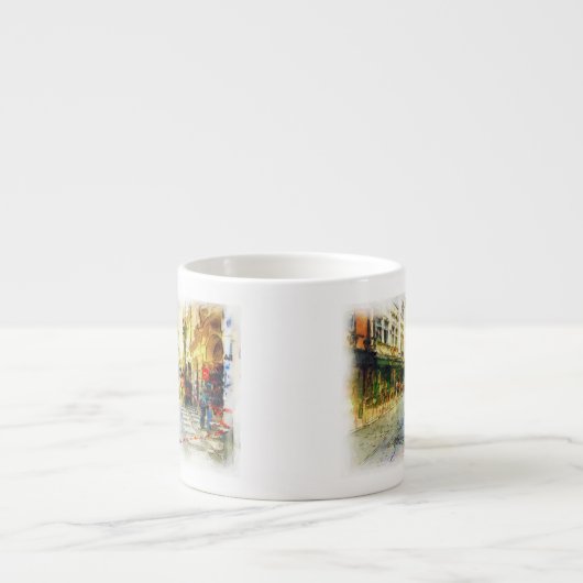 Stromen van de oude Praag-waterverf Espresso Kop (Voorkant)