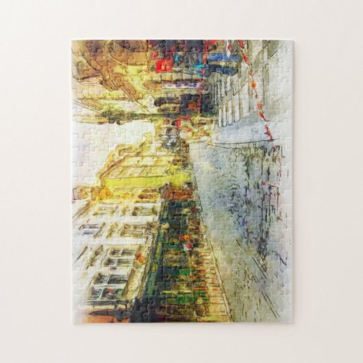 Stromen van de oude Praag-waterverf Legpuzzel (Verticaal)