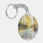 Stromen van de oude Praag-waterverf Sleutelhanger (Voorkant Links)