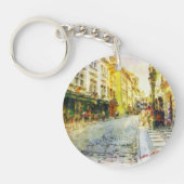 Stromen van de oude Praag-waterverf Sleutelhanger (Voorkant)