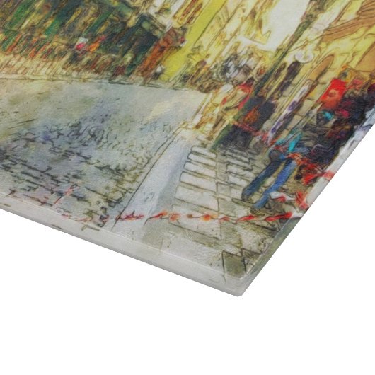 Stromen van de oude Praag-waterverf Snijplank (Hoek)