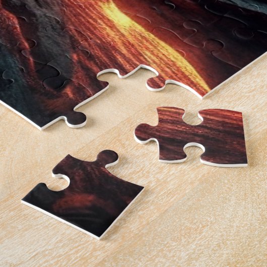 Stromen van lava legpuzzel (Zijkant)