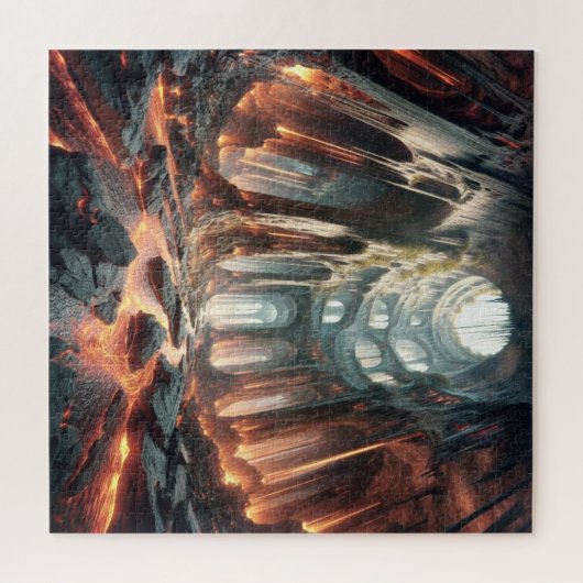 Stromen van lava legpuzzel (Horizontaal)