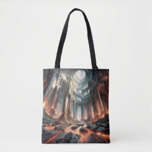 Stromen van lava tote bag