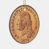 "Stromend Haar Stella vier dollar munt Ornament" Keramisch Ornament (Rechts)