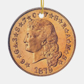 "Stromend Haar Stella vier dollar munt Ornament" Keramisch Ornament (Voorkant)