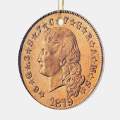 "Stromend Haar Stella vier dollar munt Ornament" Keramisch Ornament (Links)