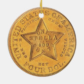 "Stromend Haar Stella vier dollar munt Ornament" Keramisch Ornament (Achterkant)