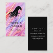 Stromend haar | Vloeibare pastelkleuren Visitekaartje (Voorkant / Achterkant)
