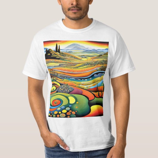 Stromend Landschap T-shirt (Voorkant)