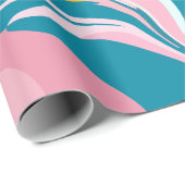Stromend marmerontwerp met roze en turquoise cadeaupapier (Rol Hoek)