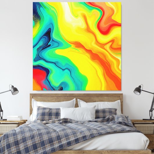 Stromend regenboogontwerp canvas afdruk (Insitu (Slaapkamer))