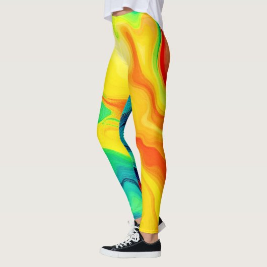 Stromend regenboogontwerp leggings (Links)