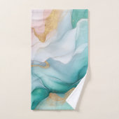 Stromend smaragdgroen en goudmarmer bad handdoek (Handdoek)