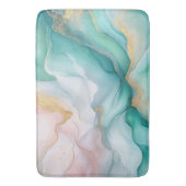 Stromend smaragdgroen en goudmarmer badmat (Voorkant Verticaal)