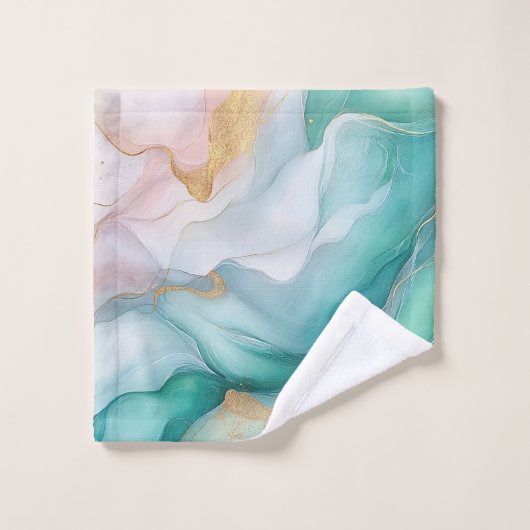 Stromend smaragdgroen en goudmarmer washandje (Wasdoekje)
