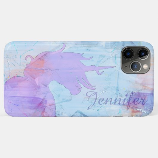 stromend Unicorn Silhouette (blauw geschilderd) Case-Mate iPhone Case (Achterkant (horizontaal))