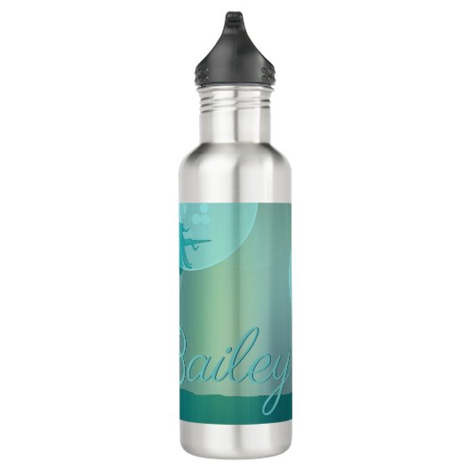 stromend Unicorn Silhouette (blauwgroen met blauwg Waterfles (Rechts)