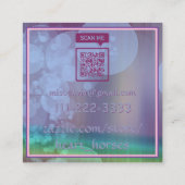 stromend Unicorn Silhouette (blauwgroen/paars) Vierkante Visitekaartje (Achterkant)