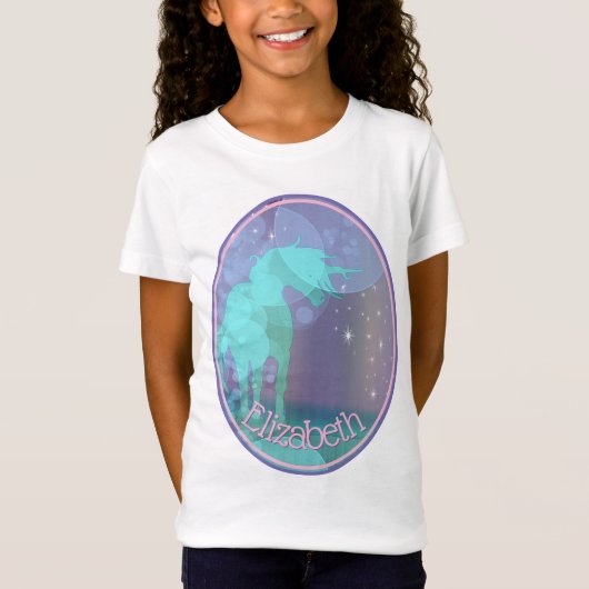 stromend Unicorn Silhouette (regenboogbellen) T-shirt (Voorkant)